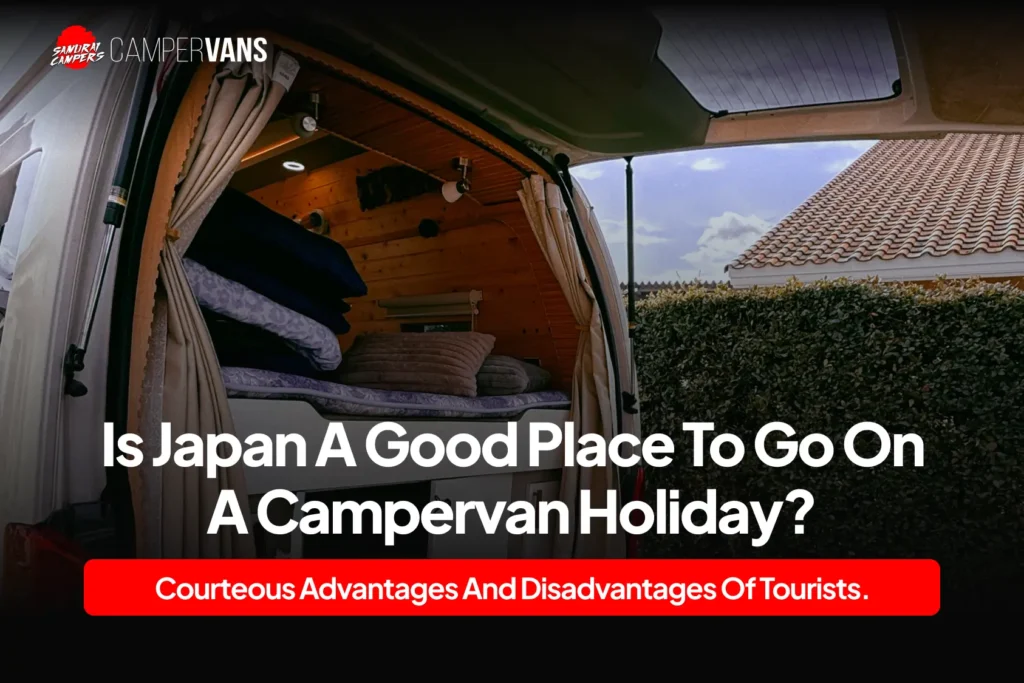 Campervan parked on a scenic Japan road during a holiday trip